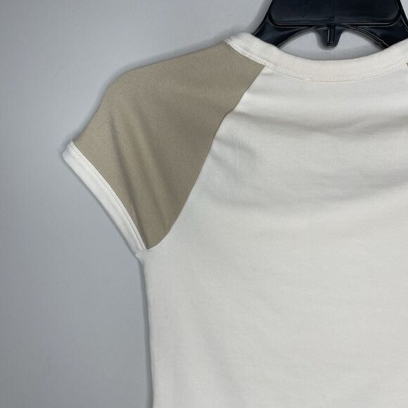 MADEWELL Baby Tee Women XXS Antique Cream NEW Raglan Sleeve Shrunken Fit NP844 - Picture 9 of 14